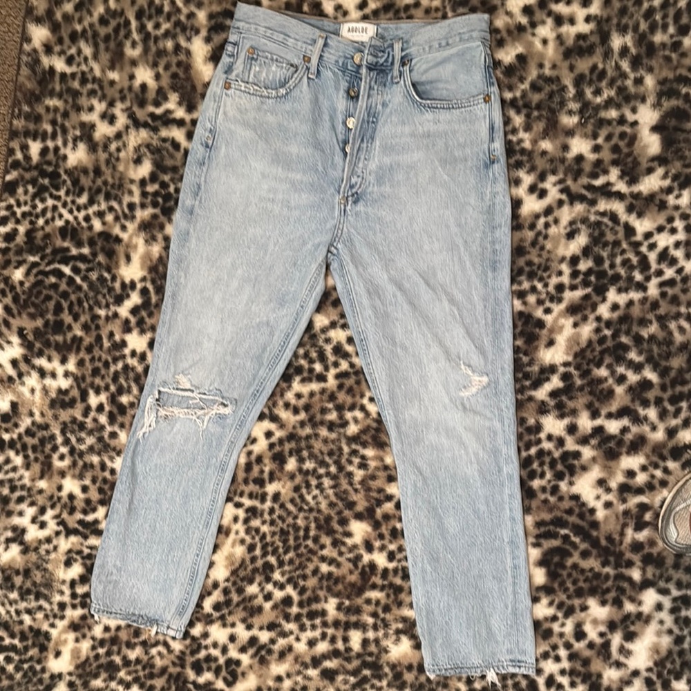 Agolde Blue Straight Jeans with Authentic Vintage Look